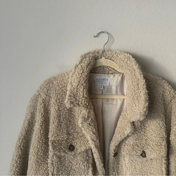 Hayden Sherpa Button Shaket in Cream Large - Picture 5 of 14